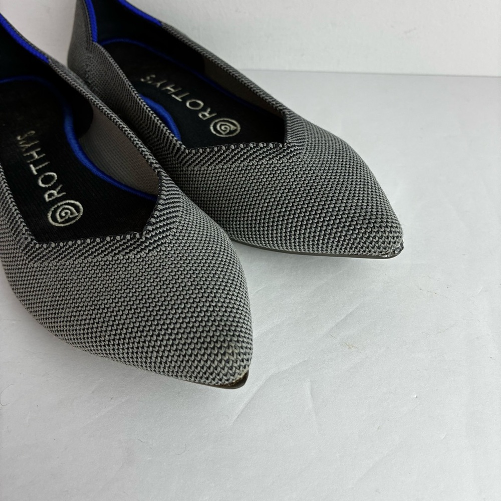 Rothy's Women's Pointed Knit Flats in Black and Gray - Picture 2 of 8